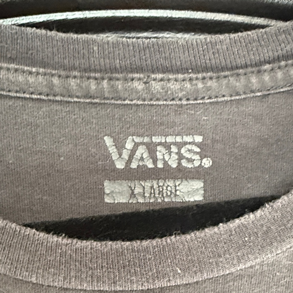 Vans Men’s Charcoal Tee with Small White Skull Chest Graphic - Picture 3 of 6